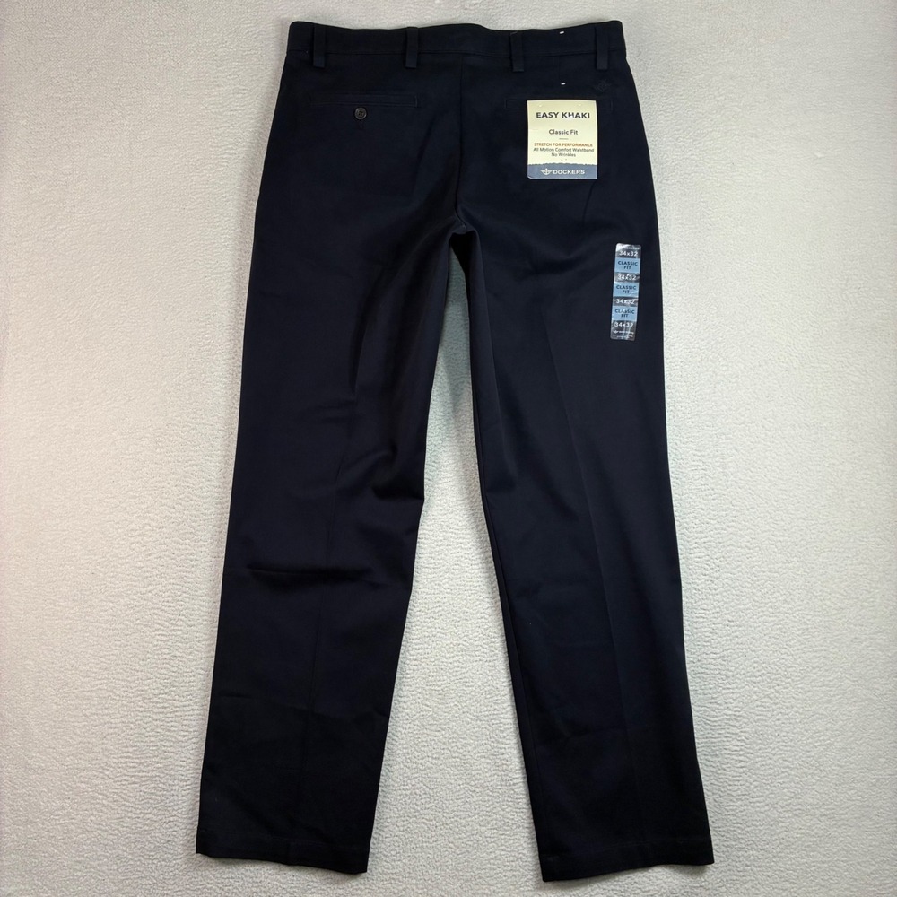 Dockers Easy Khaki Chino Pant Men 34x32 Blue Classic Stretch Cotton Comfort NWT